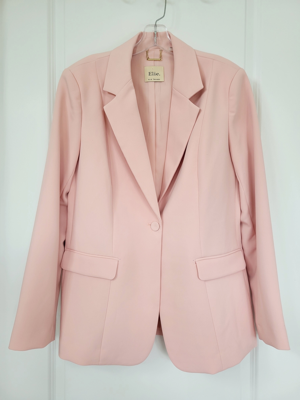 NWOT Elie Elie Tahari Pale Pink Single-Button Blazer 12